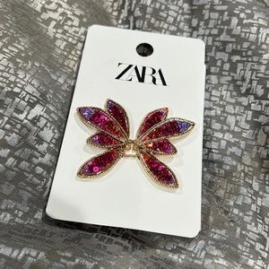 ZARA Butterfly Sequin post earrings